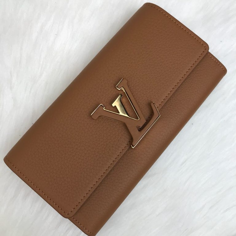 louis vuitton cuzdan capucines taba 20x11