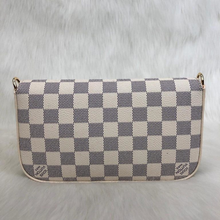 louis vuitton cuzdan cuzdan felice beyaz damier 22x12