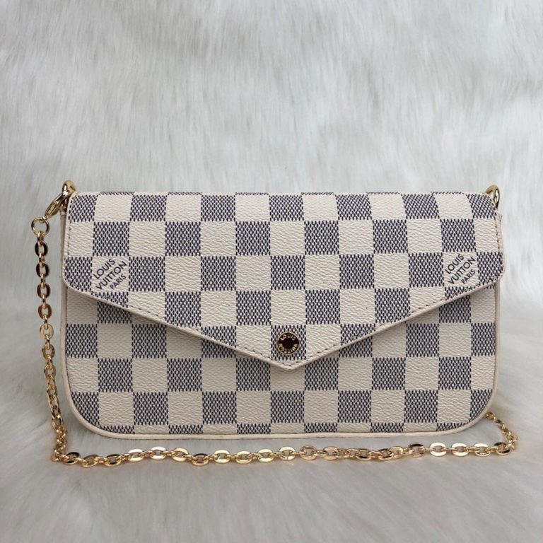 louis vuitton cuzdan cuzdan felice beyaz damier 22x12