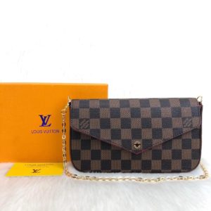 louis vuitton cuzdan cuzdan felice kahve damier 22x12