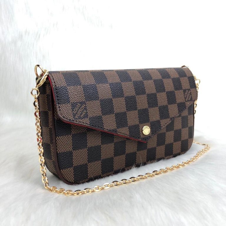 louis vuitton cuzdan cuzdan felice kahve damier 22x12