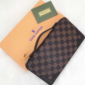 louis vuitton cuzdan daily organiser unisex kahve damier 23x12