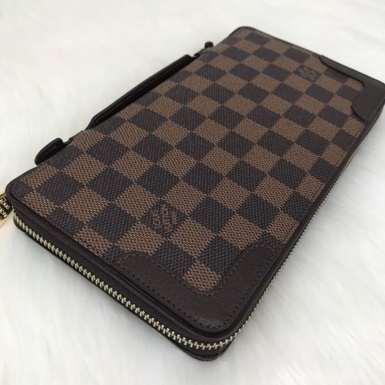 louis vuitton cuzdan daily organiser unisex kahve damier 23x12