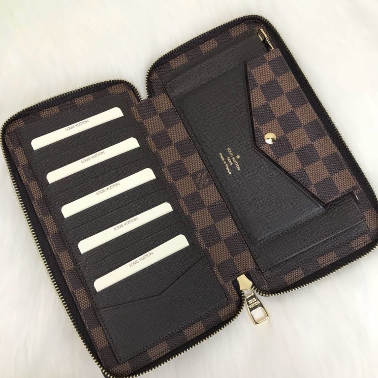 louis vuitton cuzdan daily organiser unisex kahve damier 23x12
