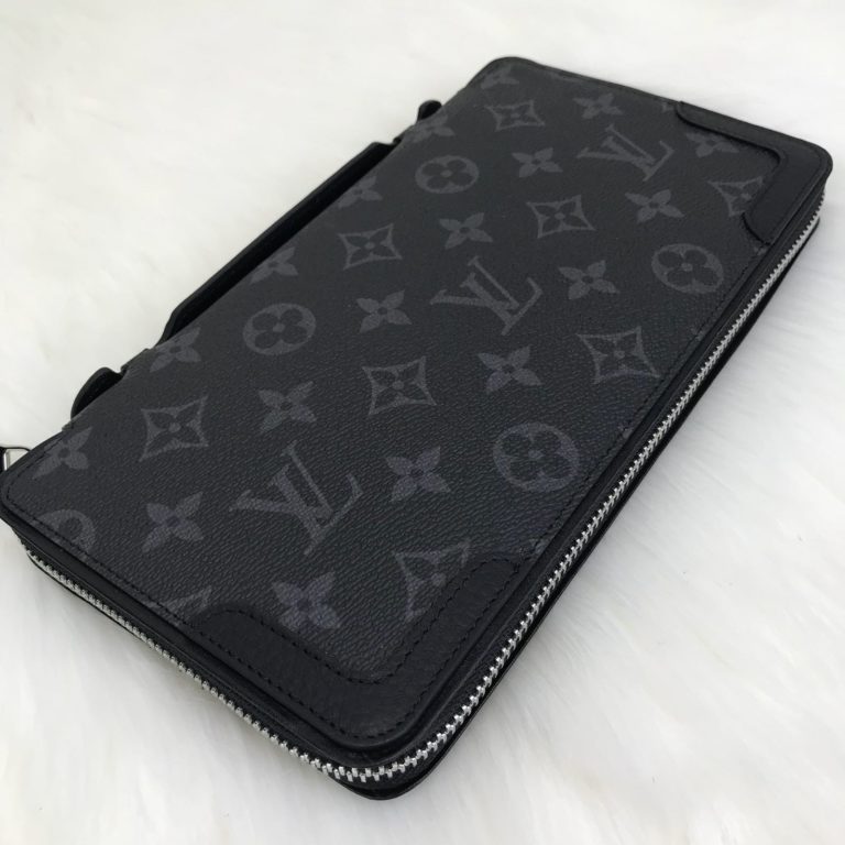 louis vuitton cuzdan daily organiser unisex monogram siyah 23x12