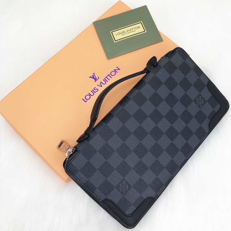 louis vuitton cuzdan daily organiser unisex siyah gri damier 23x12