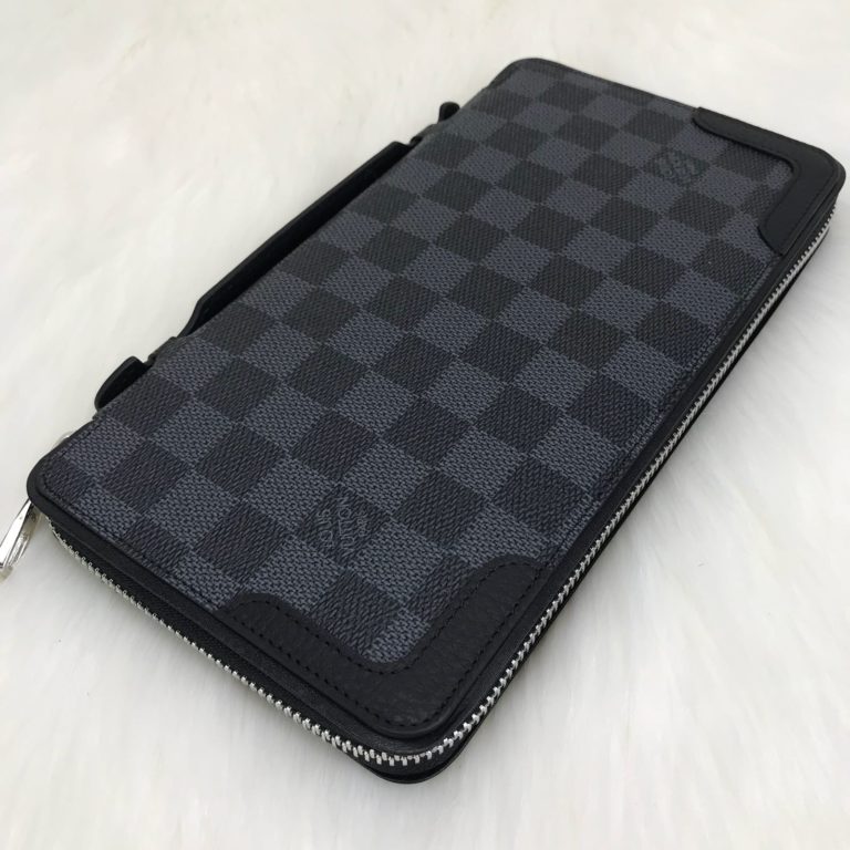 louis vuitton cuzdan daily organiser unisex siyah gri damier 23x12