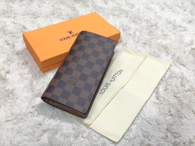louis vuitton cuzdan erkek Brazza damier kahve 19x10cm