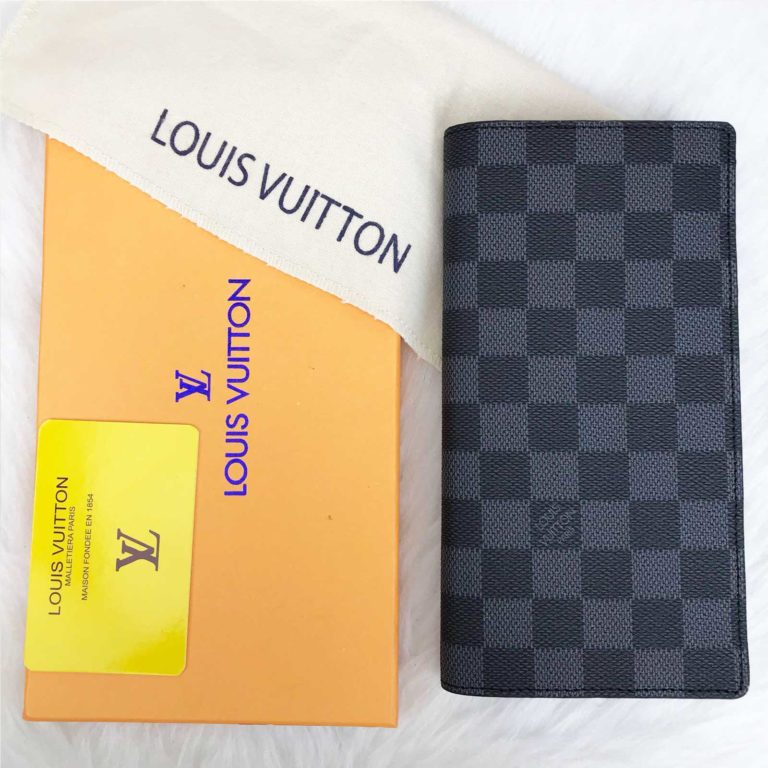 louis vuitton cuzdan erkek Brazza damier siyah  19x10cm