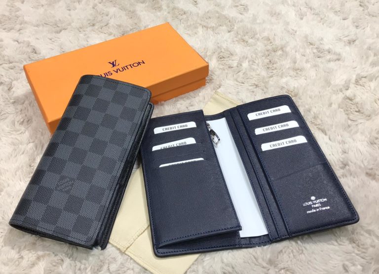 louis vuitton cuzdan erkek Brazza damier siyah  19x10cm