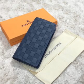 louis vuitton cuzdan erkek Brazza infini lacivert 19x10cm