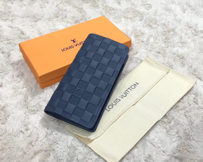 louis vuitton cuzdan erkek Brazza infini lacivert 19x10cm