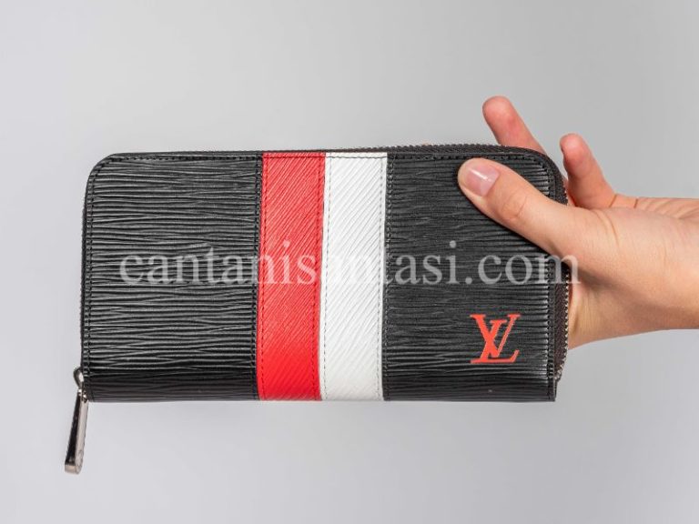 louis vuitton cuzdan erkek zippy kirmizi beyaz logolu