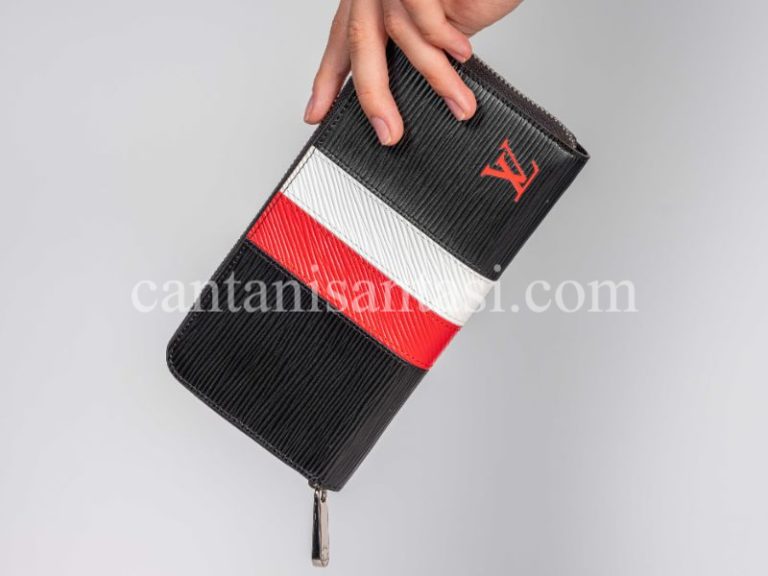 louis vuitton cuzdan erkek zippy kirmizi beyaz logolu