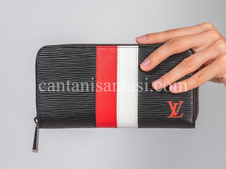 louis vuitton cuzdan erkek zippy kirmizi beyaz logolu