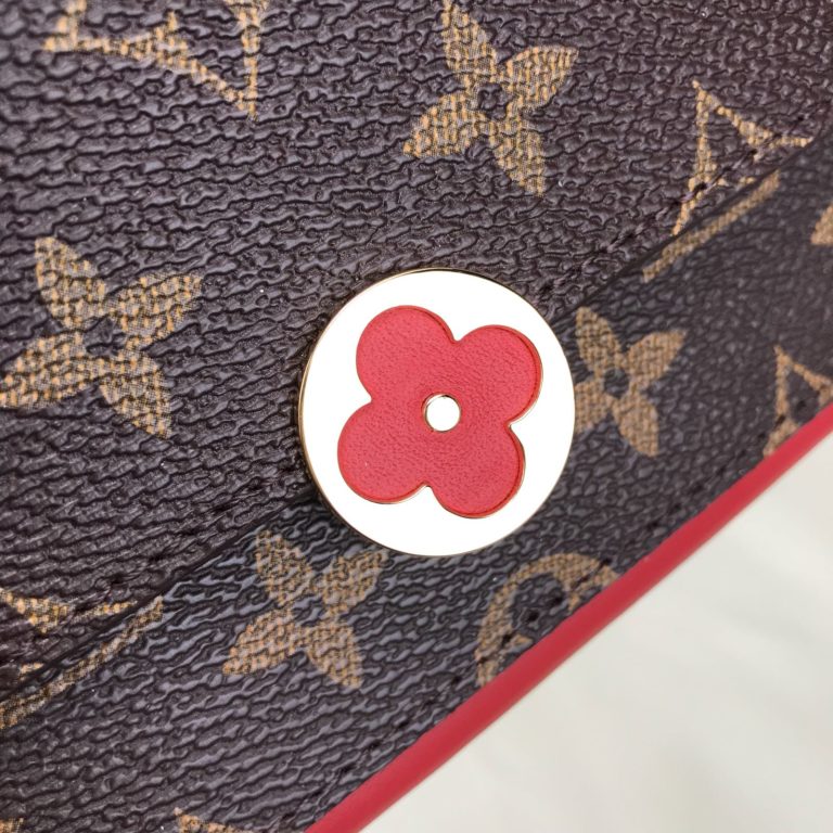 louis vuitton cuzdan flore kirmizi 20x11
