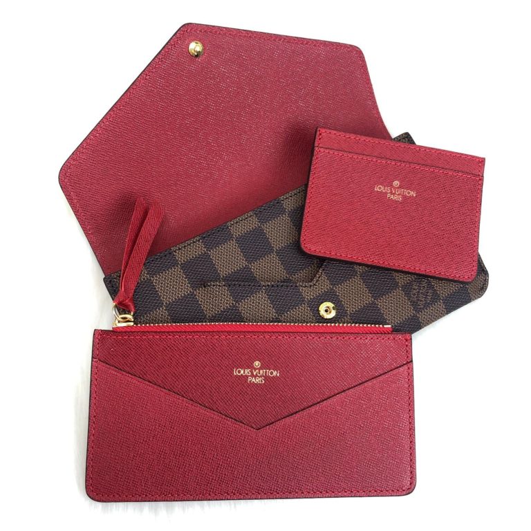 louis vuitton cuzdan jeanne kartlik damier kirmizi 20x12