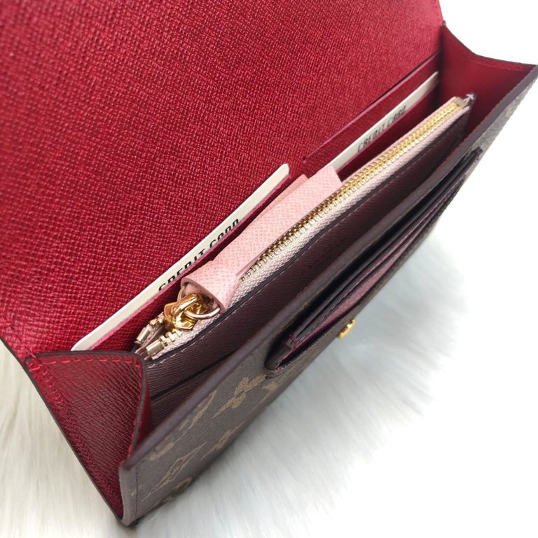 louis vuitton cuzdan jeanne kartlik monogram pembe kirmizi 20x12