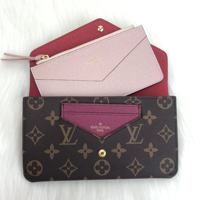 louis vuitton cuzdan jeanne kartlik monogram pembe kirmizi 20x12