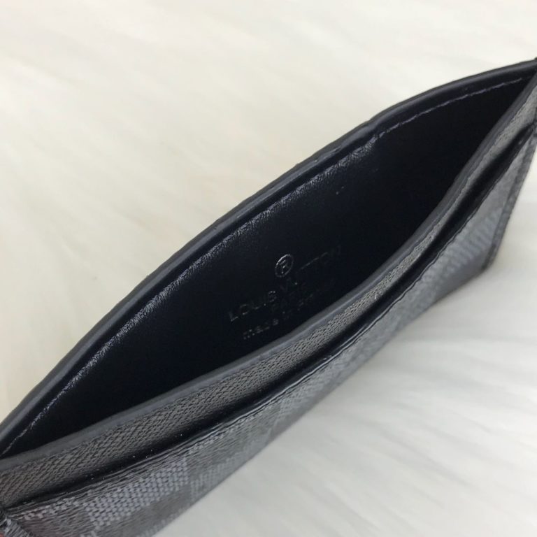 louis vuitton cuzdan kartlik siyah gri damier 11x7