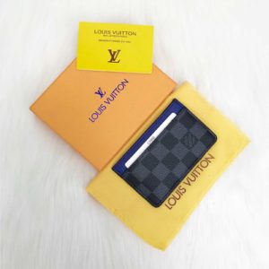 louis vuitton cuzdan kartlik siyah gri damier mavi 11x7