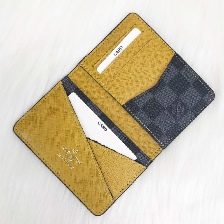louis vuitton cuzdan kartlik siyah gri damier sari 11x7