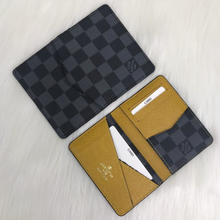 louis vuitton cuzdan kartlik siyah gri damier sari 11x7