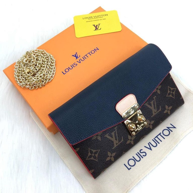 louis vuitton cuzdan lacivert pallas zincirli 19x13