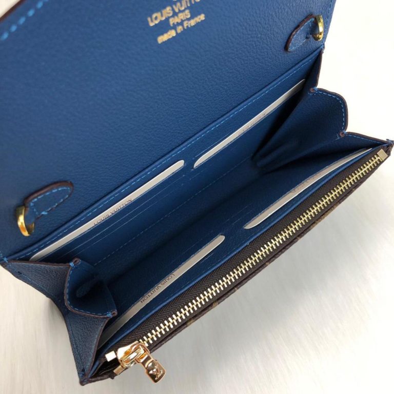 louis vuitton cuzdan mavi pallas zincirli 19x13