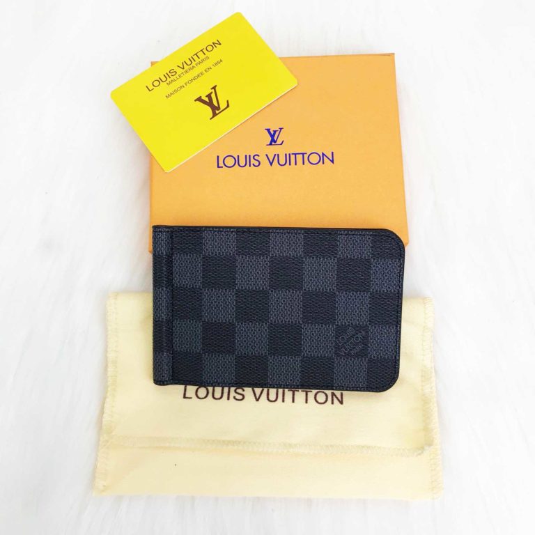 louis vuitton cuzdan pince erkek kartlik siyah gri damier 12x8