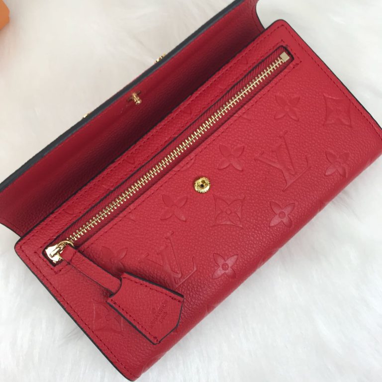 louis vuitton cuzdan pont neuf kirmizi 19x10