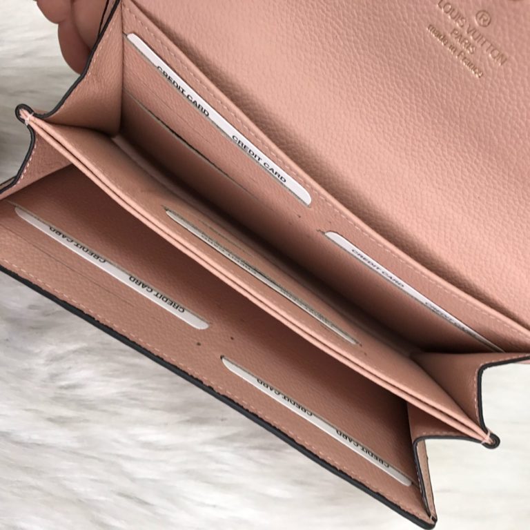 louis vuitton cuzdan pont neuf pudra pembe 19x10