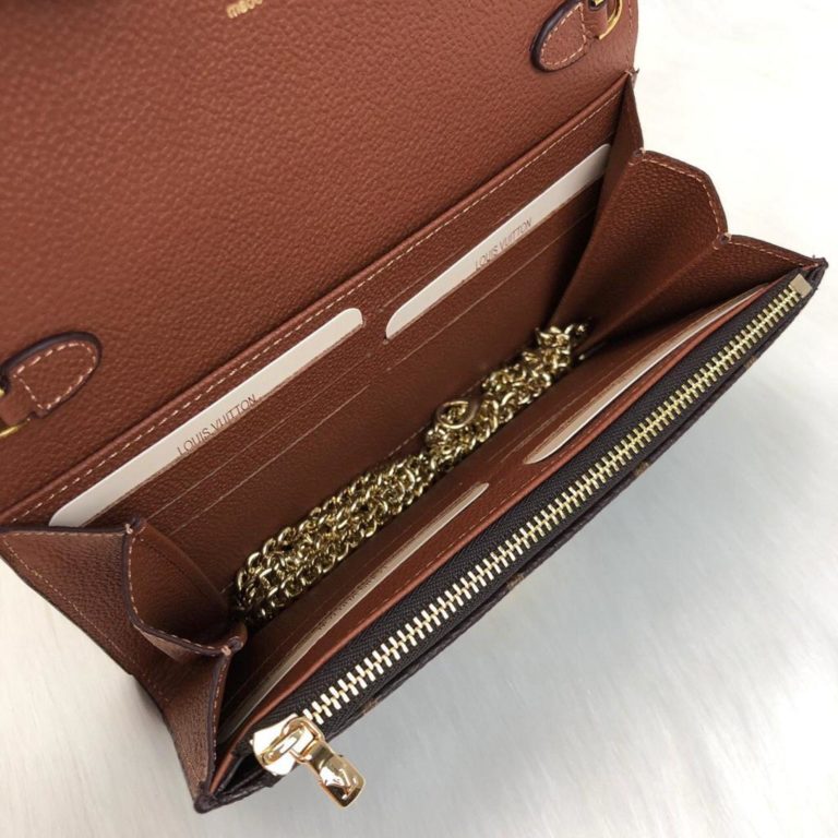 louis vuitton cuzdan taba pallas zincirli 19x13