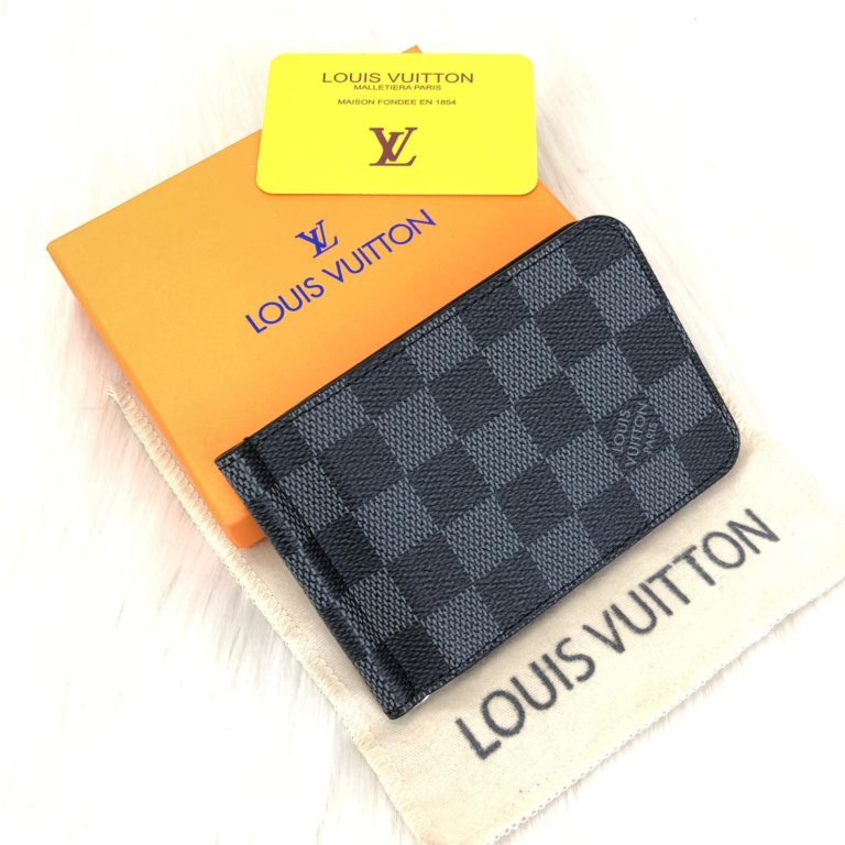 louis vuitton kartlik Pince damier siyah para masali toz torbali 12x8cm