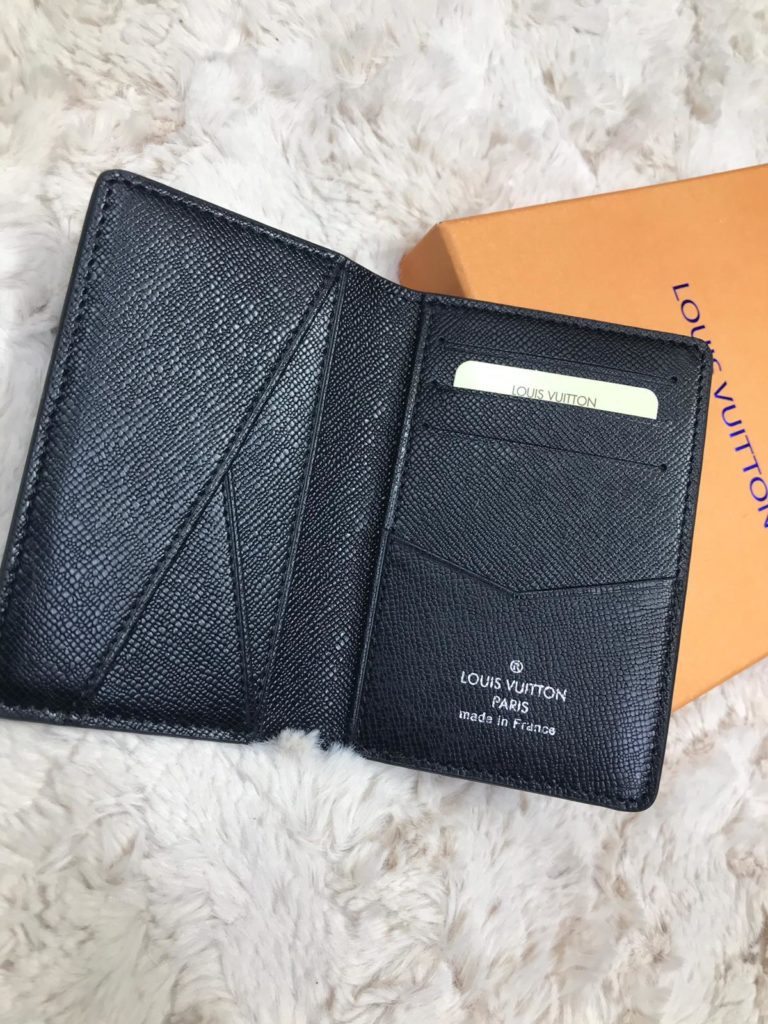 louis vuitton kartlik siyah pocket organiser 11x7cm