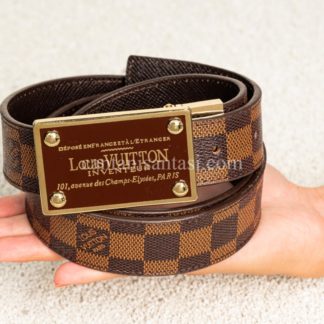louis vuitton kemer kahve damier inventeur otomatik toka
