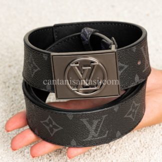 louis vuitton kemer siyah monogram silver mat otomatik toka