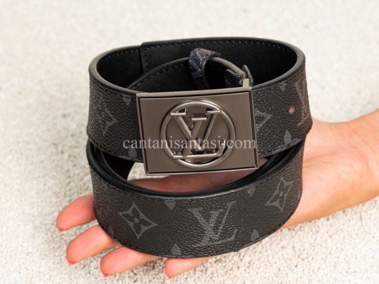 louis vuitton kemer siyah monogram silver mat otomatik toka