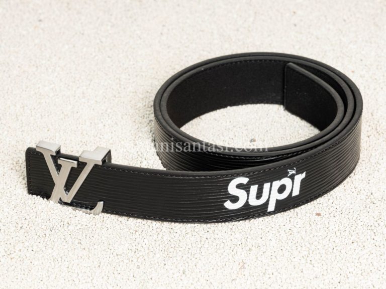 louis vuitton kemer siyah supreme silver toka