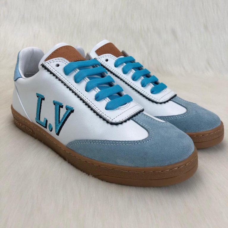 louis vuitton sneakers frontrow vintage suede mavi beyaz kutulu