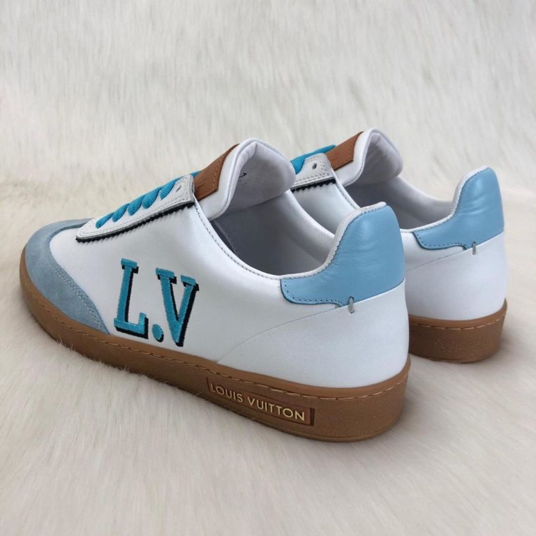 louis vuitton sneakers frontrow vintage suede mavi beyaz kutulu