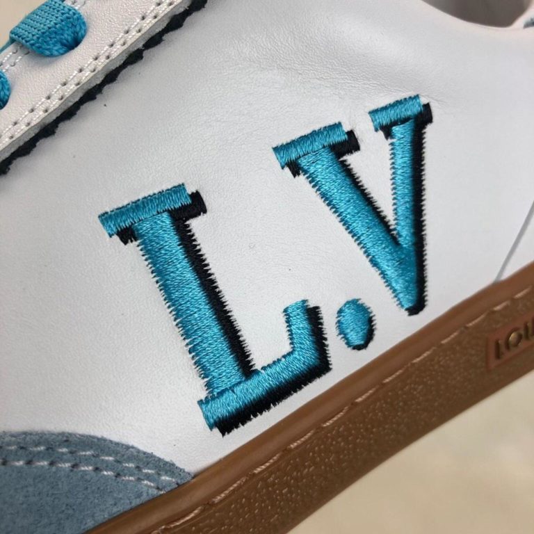 louis vuitton sneakers frontrow vintage suede mavi beyaz kutulu