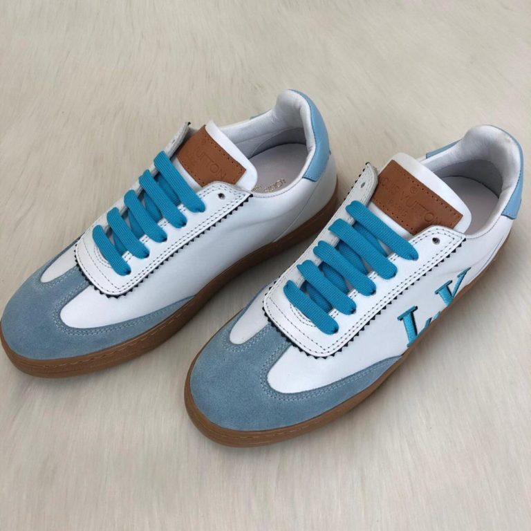 louis vuitton sneakers frontrow vintage suede mavi beyaz kutulu