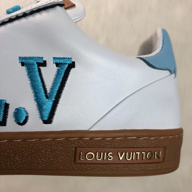 louis vuitton sneakers frontrow vintage suede mavi beyaz kutulu