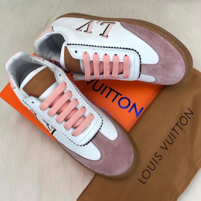 louis vuitton sneakers frontrow vintage suede pembe beyaz kutulu