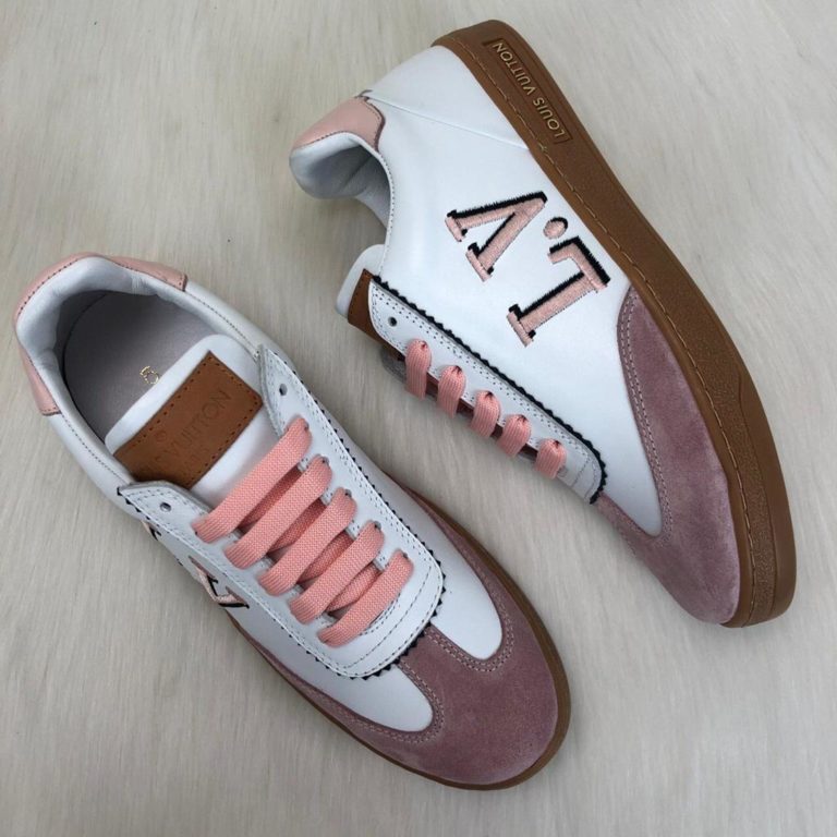 louis vuitton sneakers frontrow vintage suede pembe beyaz kutulu