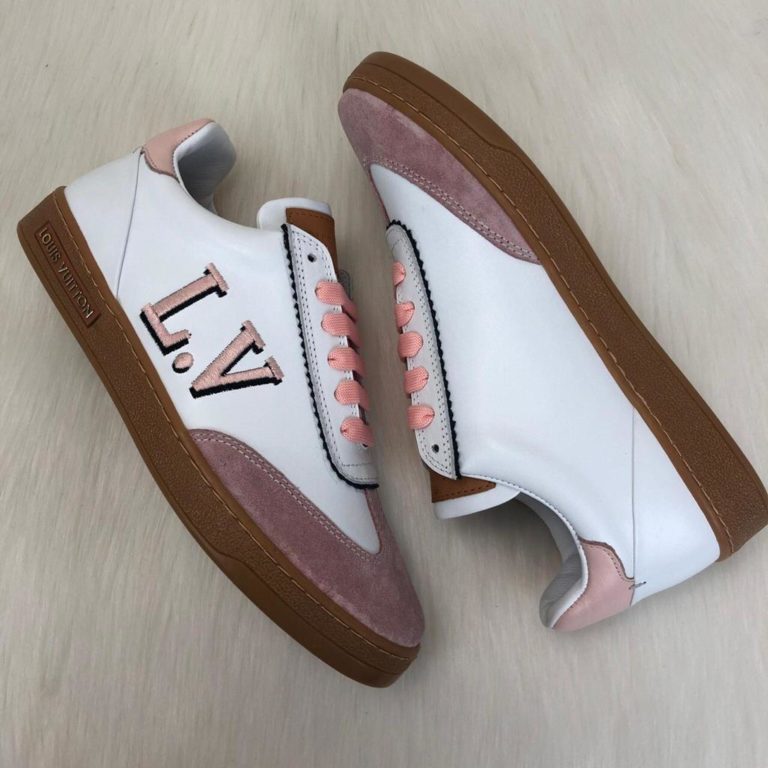 louis vuitton sneakers frontrow vintage suede pembe beyaz kutulu