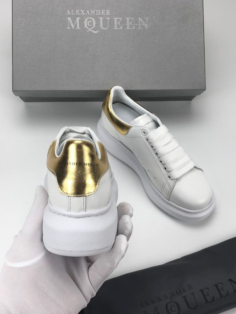 Alexander McQueen Spor Ayakkabi Sneaker beyaz gold