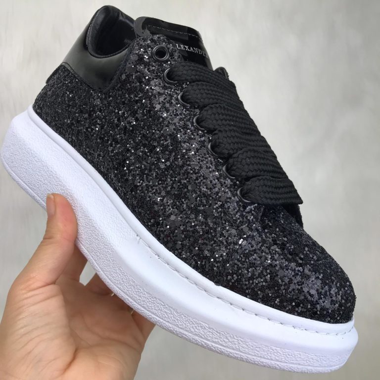Alexander McQueen Spor Ayakkabi sneaker pul payetli siyah
