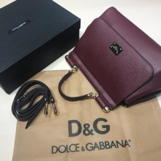 Dolce Gabbana suni deri canta askili buyuk boy bordo 30x25
